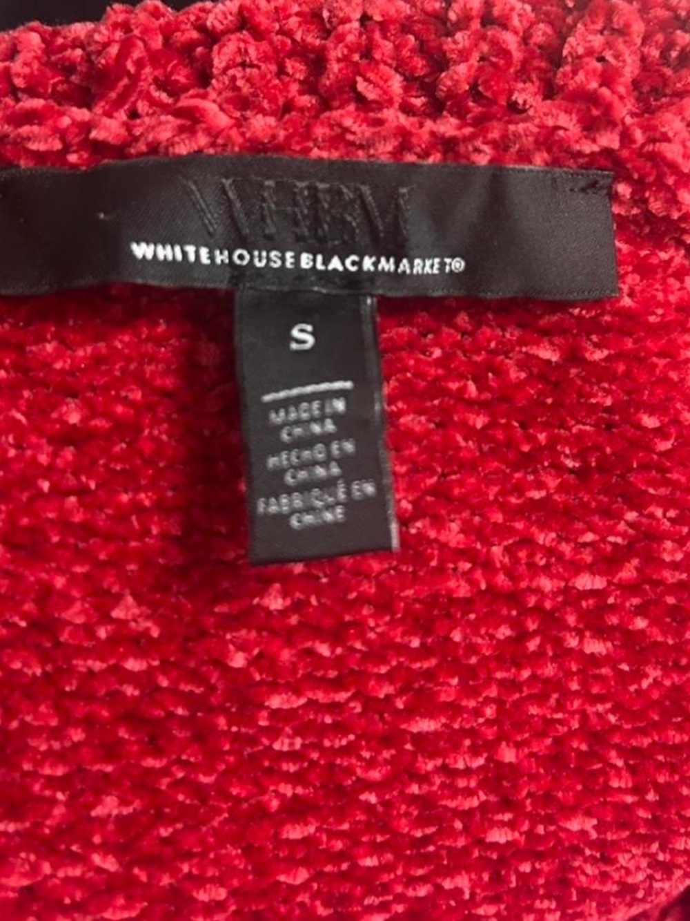 White House Black Market Off-the-Shoulder Red Sweater - Picture 5 of 5